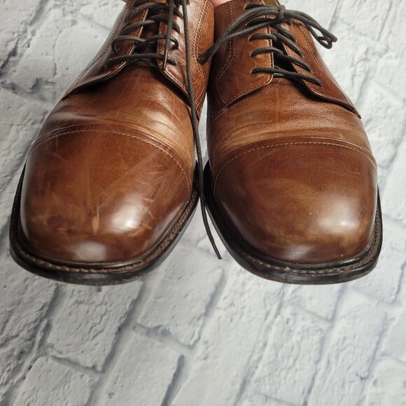 J. Murphy by Johnston & Murphy Brown Distressed Cap Toe Oxford 59 11056 size 10M - Picture 7 of 16